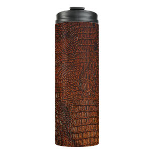 Termo Cuero de cuero marrón, textualero, abstracto, anti