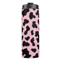 Cuero de vaca estampado negro y rosa