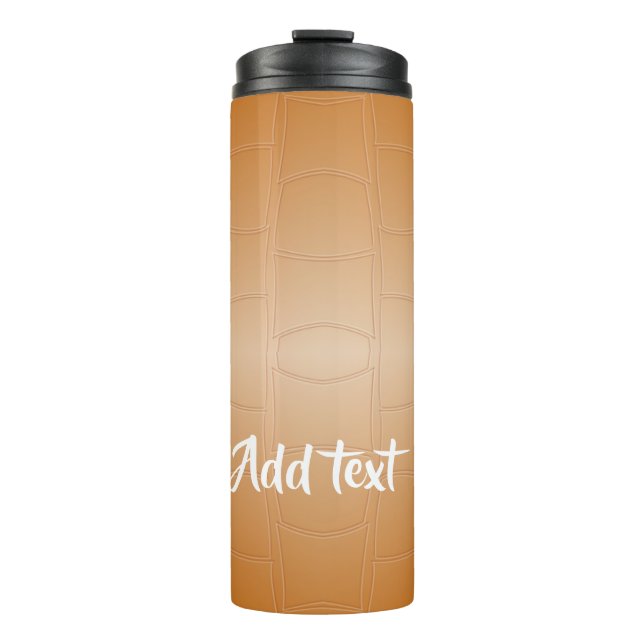 Termo Cuero marrón monograma texturado (Anverso)