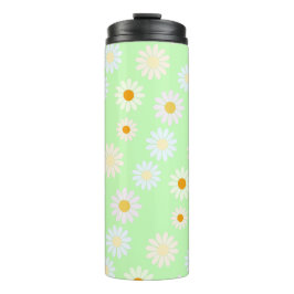 Termo Cuidada acuarela colorido Daisy Pattern Green