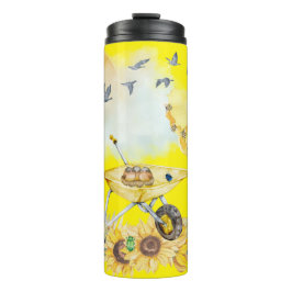 Termo Cuidada acuarela Cottagecore Amarillo en amarillo 