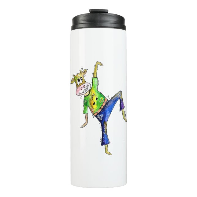 Termo Cuidada y caprichosa vaca bailarina (Anverso)