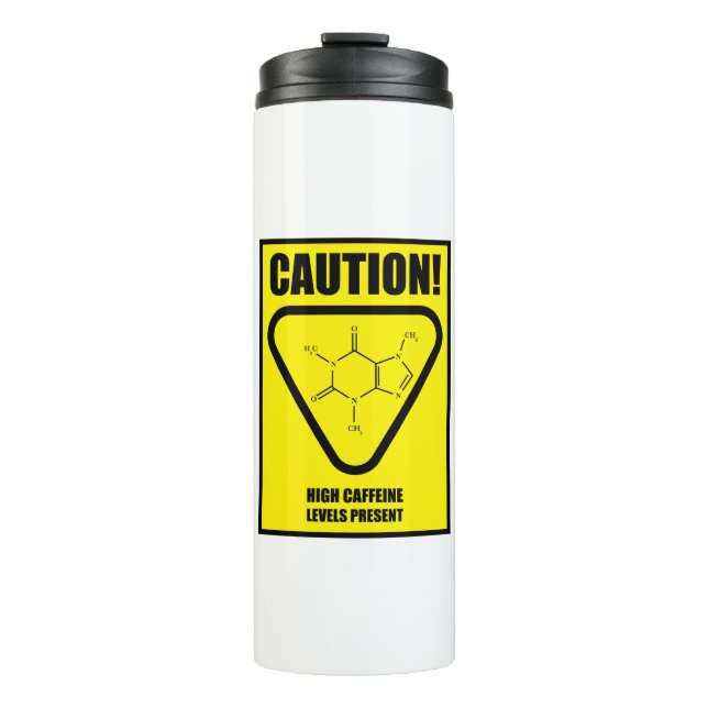 Termo ¡Cuidado! Altos niveles de cafeína (Anverso)