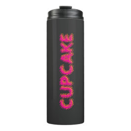 Termo Cupcake Rosa Texto Personalizado Negro