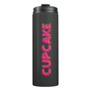 Termo Cupcake Rosa Texto Personalizado Negro 