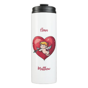 Termo Cupido en el corazón rojo
