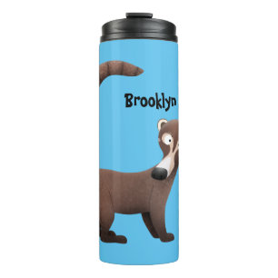 Termo Curioso ilustracion personalizado de coatimundi