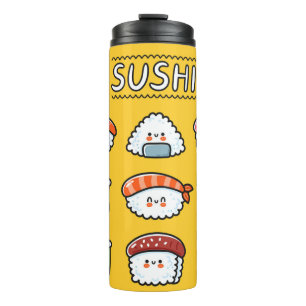 Termo Curioso y feliz sushi maki rolls personalizado sin