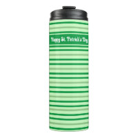 Curte Green Striped Happy St Patrick's Day Thermal