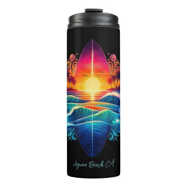 Termo Curvas de Surfboard de Sunset (Anverso)