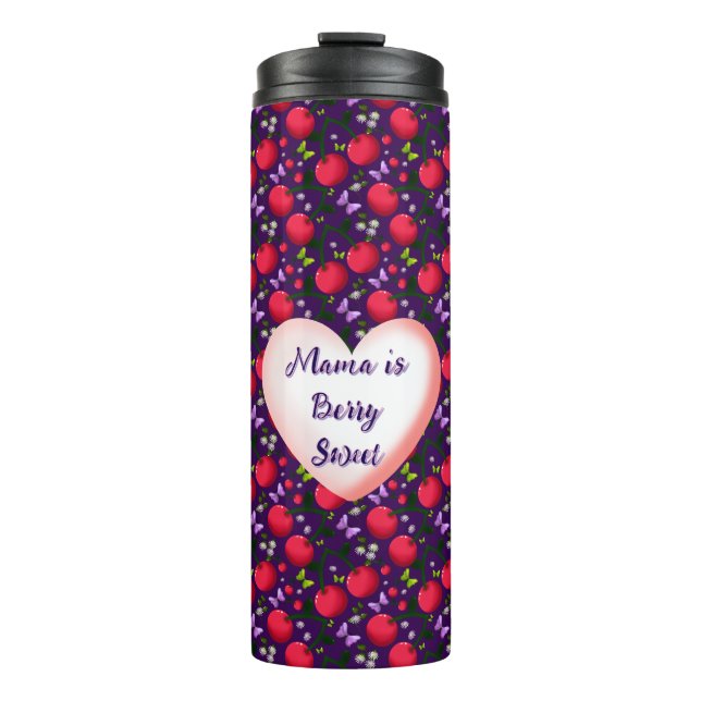 Termo Custom and personalized Cute Cherry Butterfly  (Anverso)