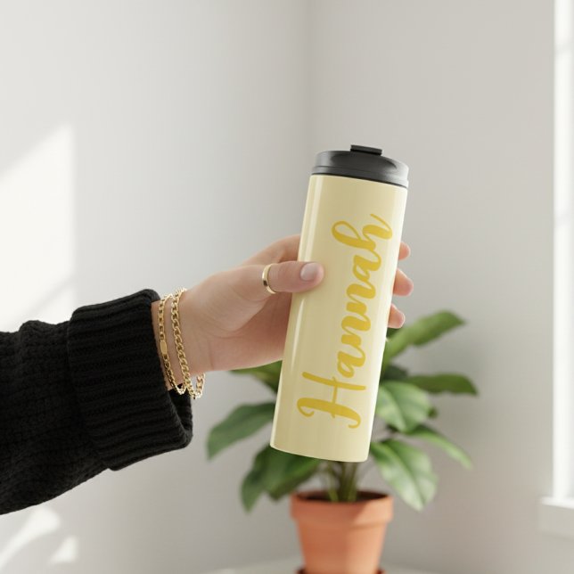 Termo Custom Bachelorette Party Tumbler for Bridesmaids (Bachelorette Weekend Custom Matching Yellow Tumblers for the Bride Tribe)