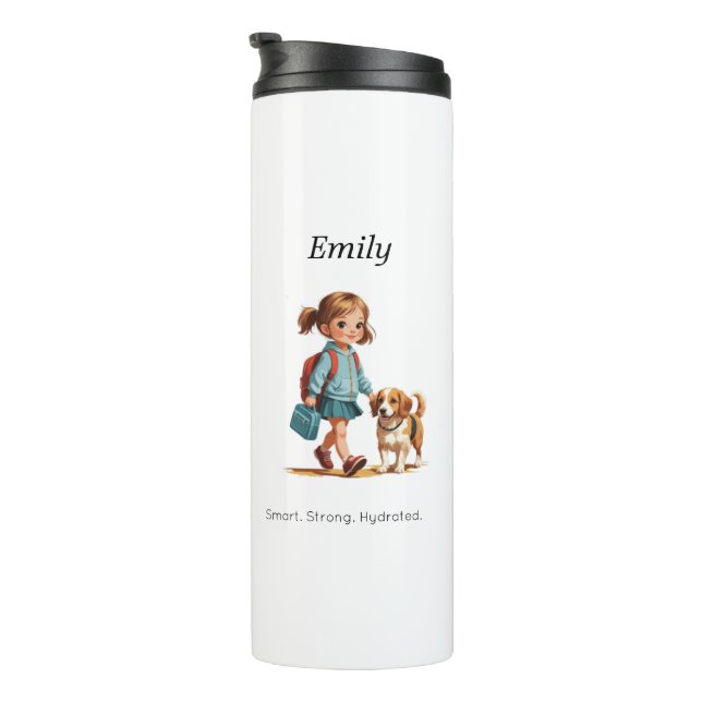 Termo Custom Girl & Dog Thermal Tumbler (Rotado hacia la derecha)
