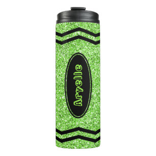Termo Custom Kids Apple Green Glitter Crayon Tumbler