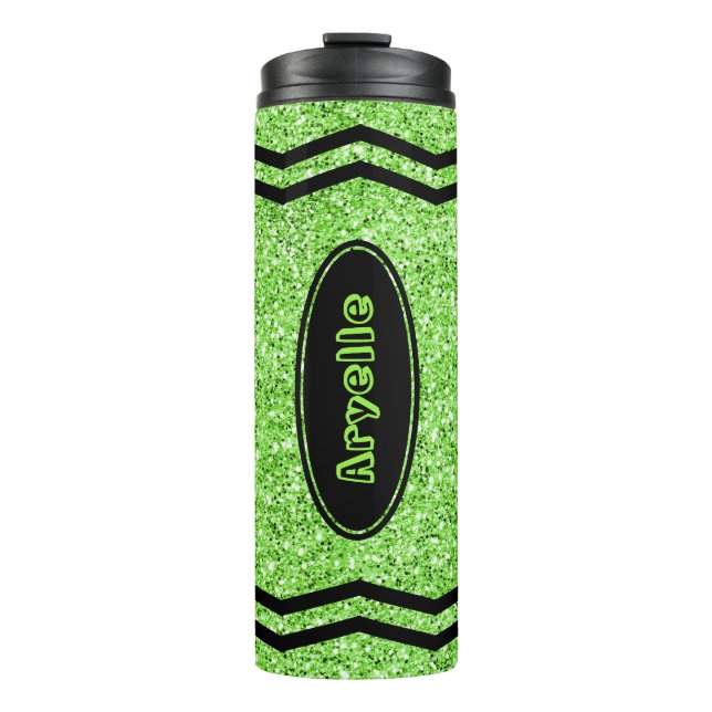 Termo Custom Kids Apple Green Glitter Crayon Tumbler (Anverso)