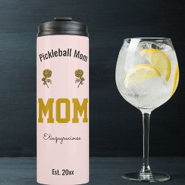 Termo Custom Name Pickleball Mom Modern Sports Gift Pink