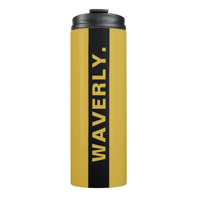Termo Custom Name Stylish Metallic Gold Thermal Tumbler (Anverso)