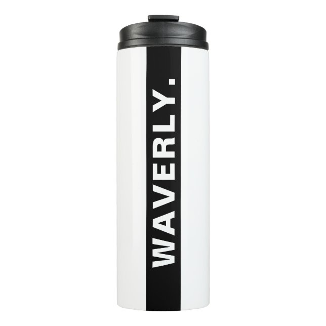 Termo Custom Name Stylish White Thermal Tumbler Drinkwar (Anverso)