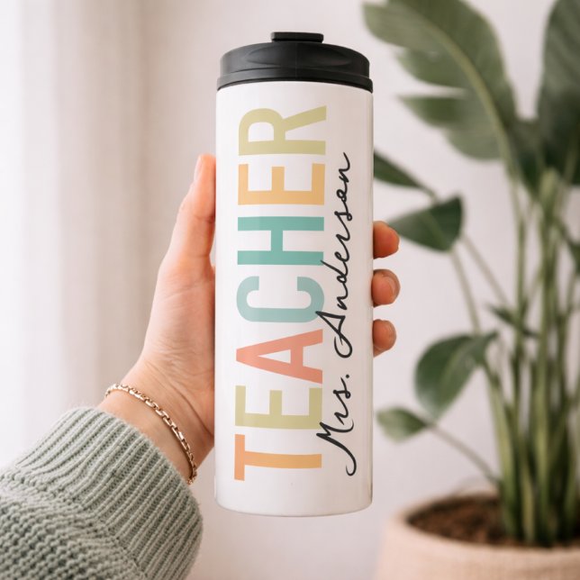 Termo Custom Name Teacher Travel Mug Gift for Teachers (Personalized Teacher Cup Appreciation Graduation Gift, Teacher Gift Personalized Thermal Travel Mug)
