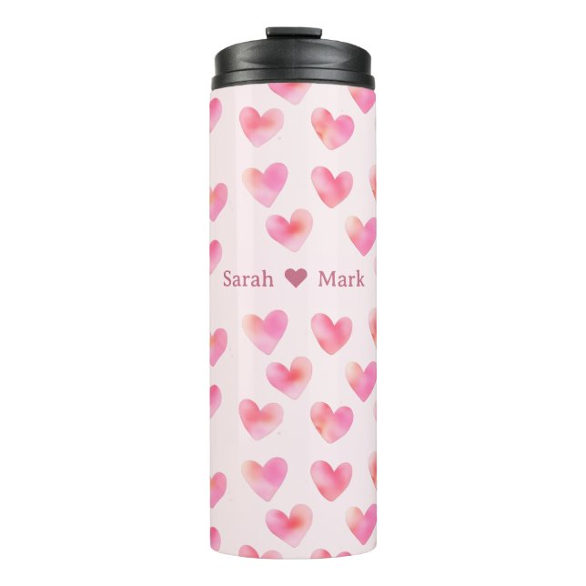 Termo Custom Names Romantic Pink Love Design -  (Anverso)
