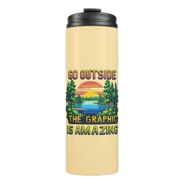 Termo Custom Outdoor Nature Scene Pixel Art Graphic  (Anverso)