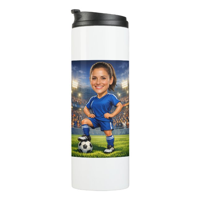 Termo Custom Photo-Face Soccer/Football Star Caricature (Rotado hacia la derecha)