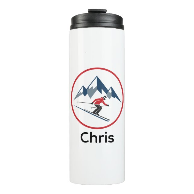 Termo Custom Thermal Tumbler – Downhill Skier Logo Desig (Anverso)
