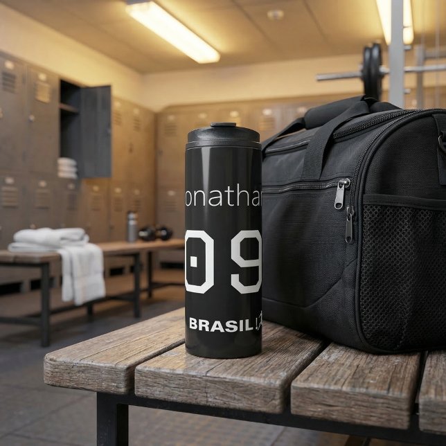 Termo Customizable Brasil Soccer Team Monochromatic  (Subido por el creador)