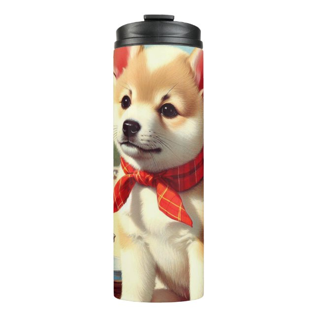 Termo Cuta pintura coreana de perro jindo (Anverso)