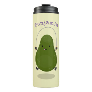Termo Cute aguacate salto cuerda personalizado ilustraci