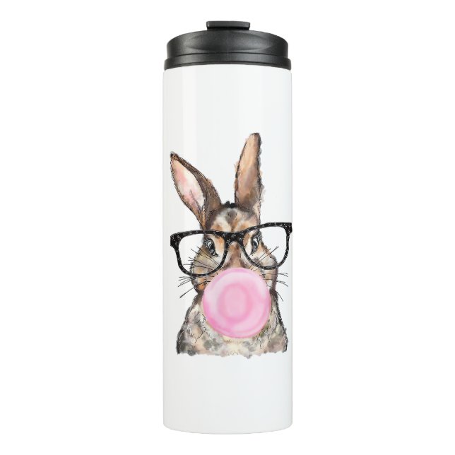 Termo Cute Bunny Glasses Bubblegum Easter Day Girls Kids (Anverso)