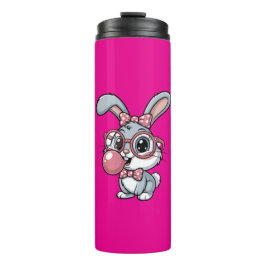 Termo Cute Bunny with Glasses Blowing Bubble Gum