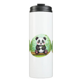 Termo Cute Cartoon Panda en Parche de Bambú