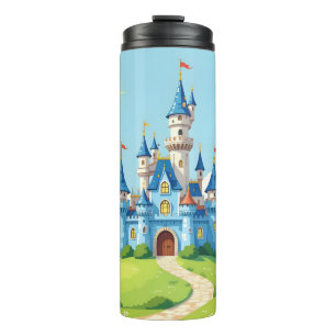 Termo Cute castillo azul y blanco