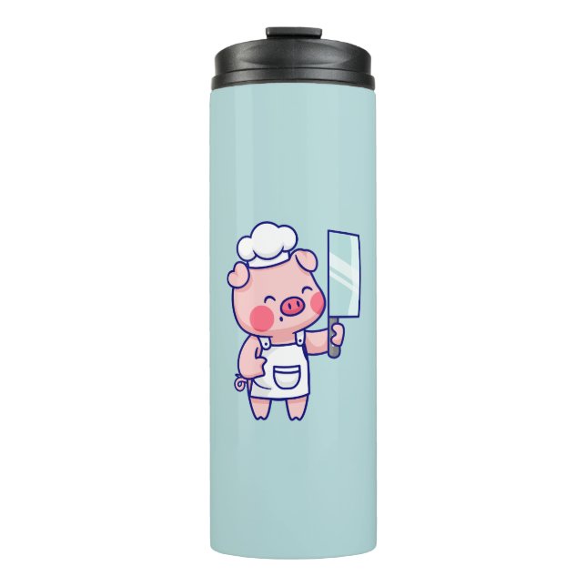 Termo Cute Chef Pig with Cleaver (Anverso)
