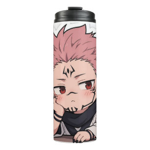 Termo Cute Chibi Pouty King Sticker - Kawaii Pelo Rosa