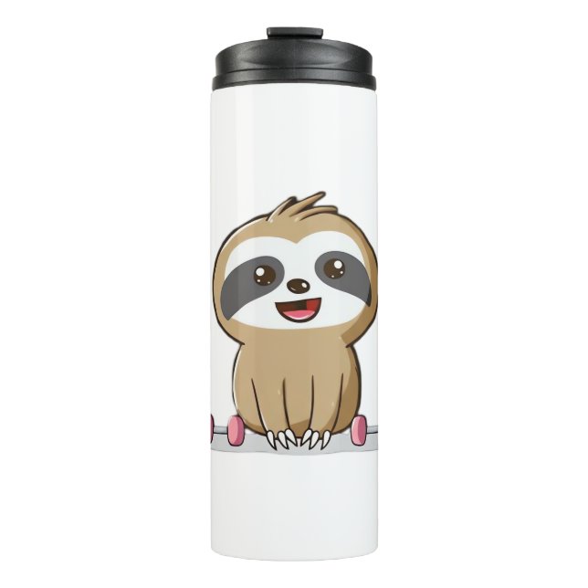 Termo Cute Chibi Sloth Workout � Funny Kawaii Gym Animal (Anverso)