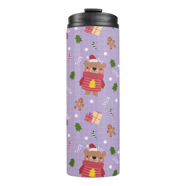 Termo Cute Christmas Bear Pattern | Cozy Holiday Winter  (Anverso)