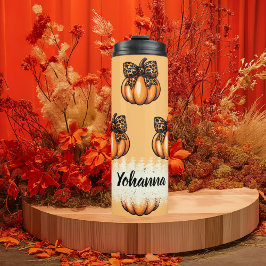 Termo Cute Coquette Otoño Halloween Leopart Calabaza