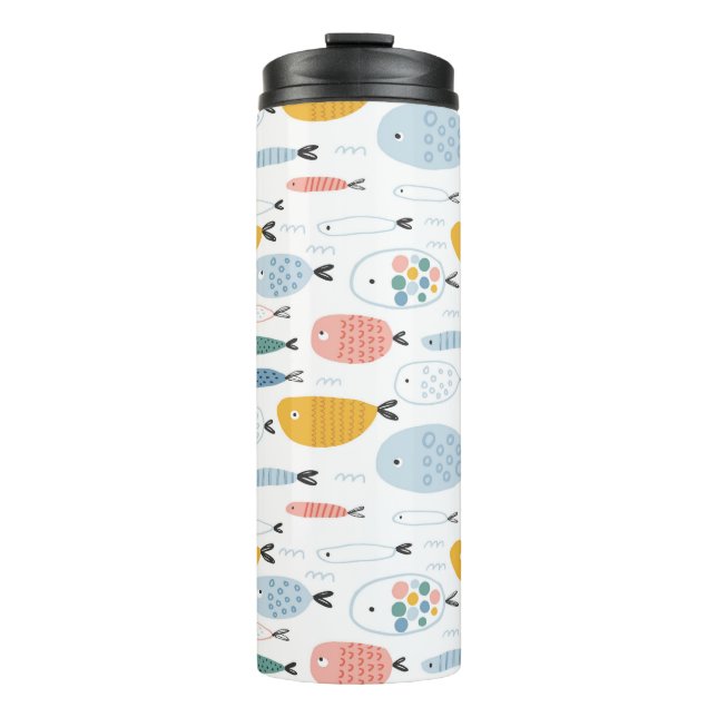 Termo Cute Doodle School of Fish Pattern (Anverso)