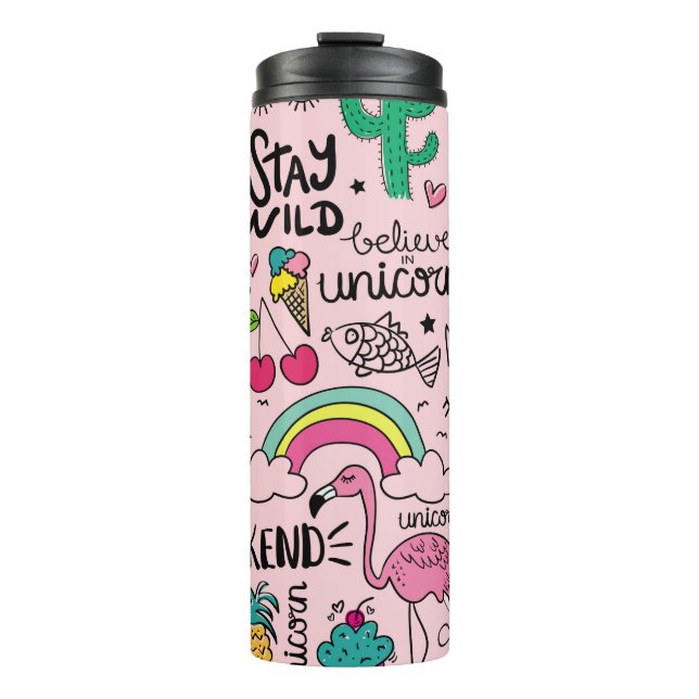 Termo Cute drawings on pink seamless repeating pattern t (Anverso)