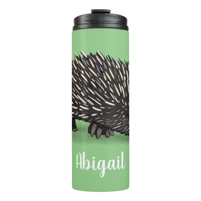 Termo Cute echidna con ilustracion de personalizado de a (Anverso)