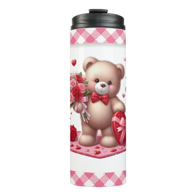 Termo Cute El día de San Valentín Teddy Bear (Anverso)