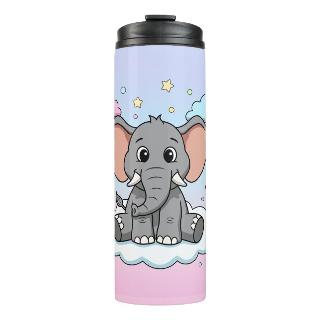 Termo Cute Elephant on Cloud - I'm Ele-Fun-t Pun (Anverso)