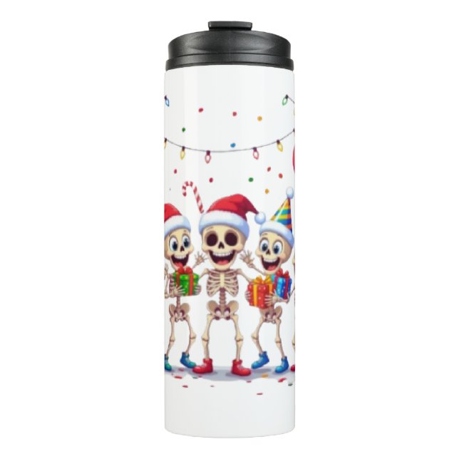 Termo Cute Funny Skeletons Christmas & New Year Celebrat (Anverso)