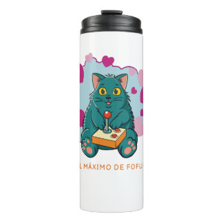 Termo Cute Gaming Cat Hearts Kawaii Gamer Water Bottle