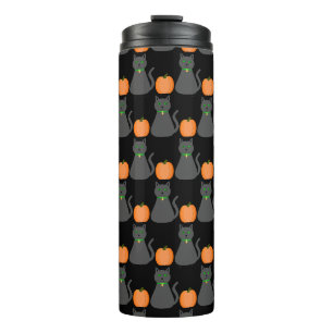 Termo Cute gato de Halloween y calabaza estampados