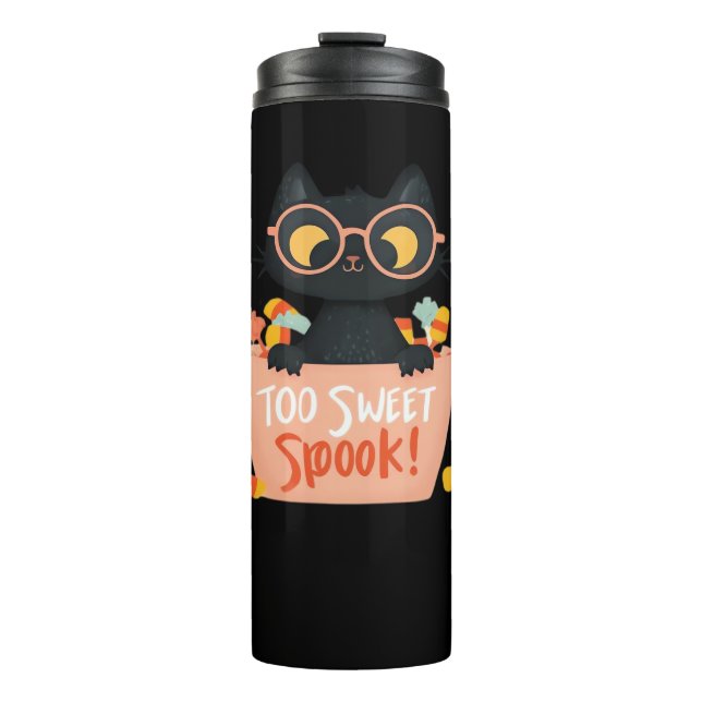 Termo Cute gato negro Halloween Candy Too Sweok Spook -  (Anverso)