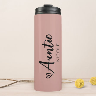 Termo Cute Heart Auntie Personaliza Tuape Rosa