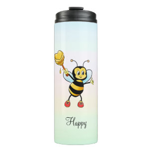 Termo Cute Honey Bee & Calligraphy on Pastel Colour
